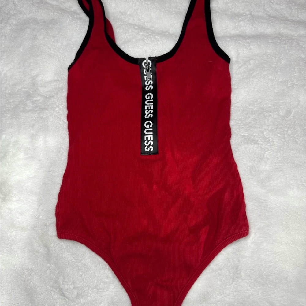 Guess Red Bodysuit with Black Accents